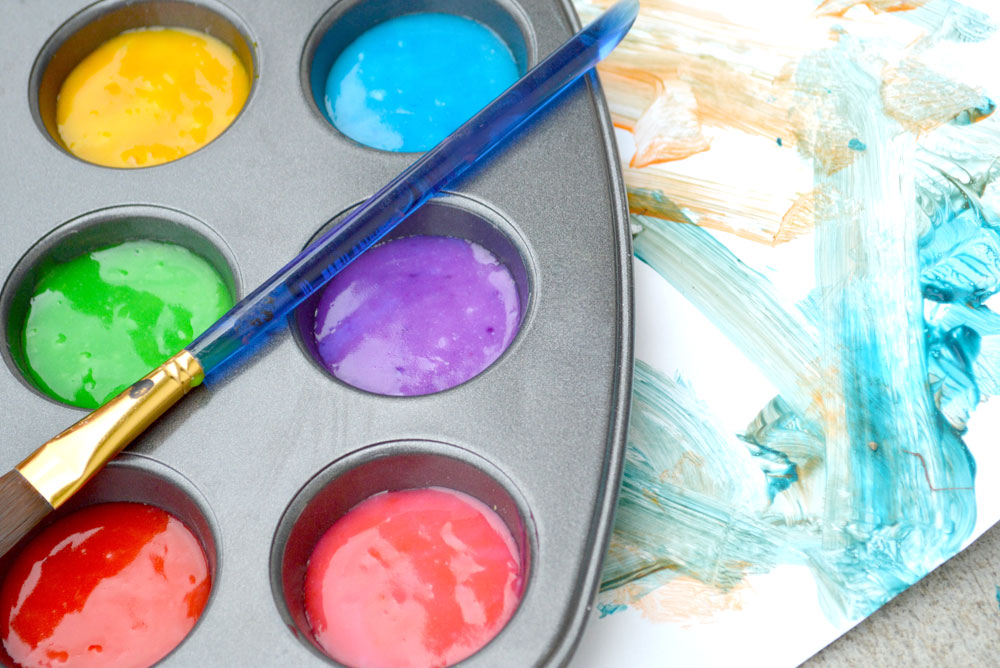 Fun and colorful homemade finger paint