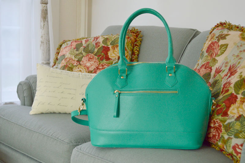 Coco and Kiwi Sydney leather diaper bag in Jade - Mommy Scene review