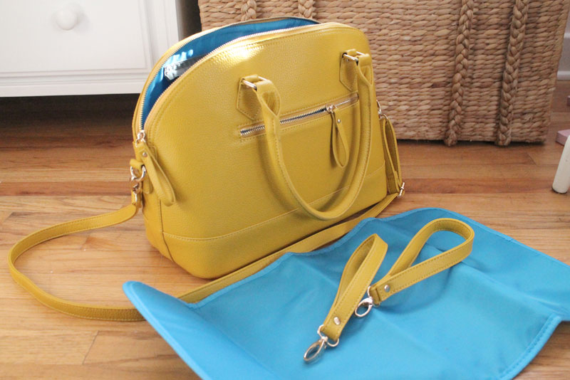 Coco and Kiwi Sydney Diaper Bag in Amber with pull out changing pad - Mommy Scene review
