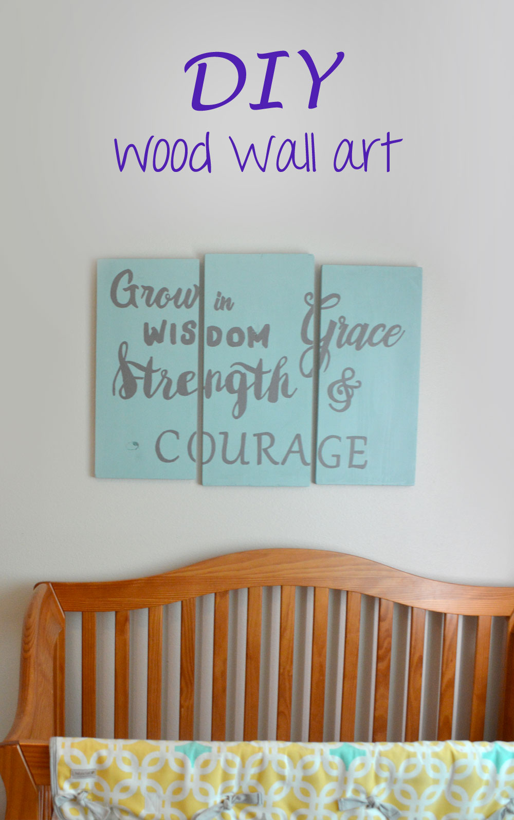 DIY wood wall art with custom lettering stencils for kid's room - Mommy Scene