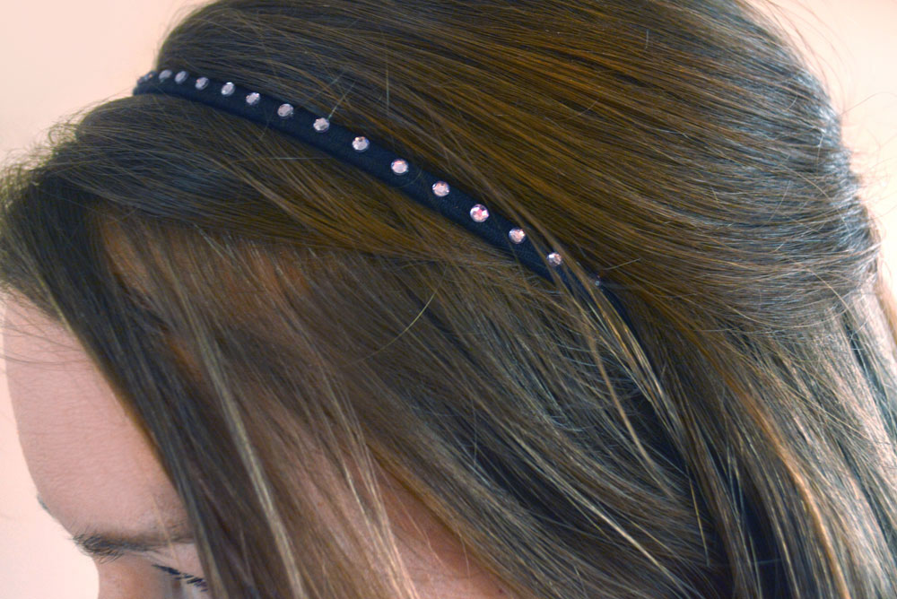 How to make DIY elastic headbands with rhinestones