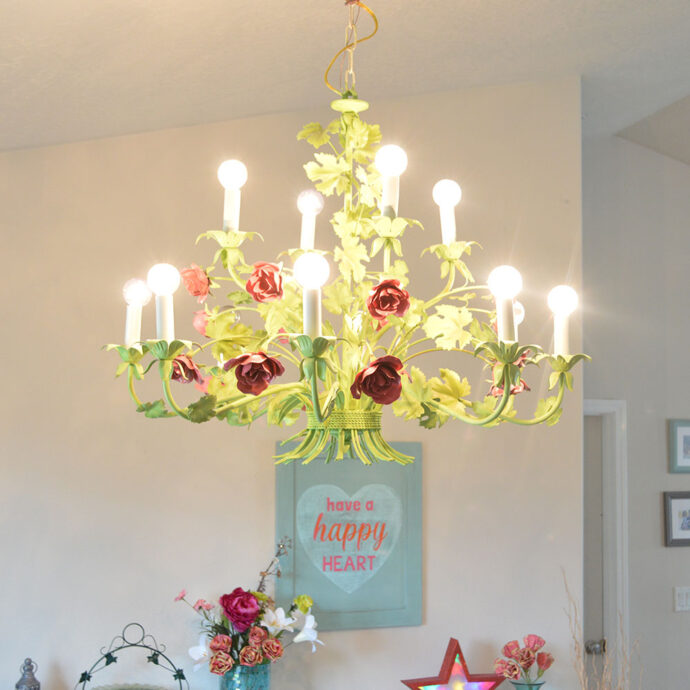 Recycled Spray Painted Chandelier