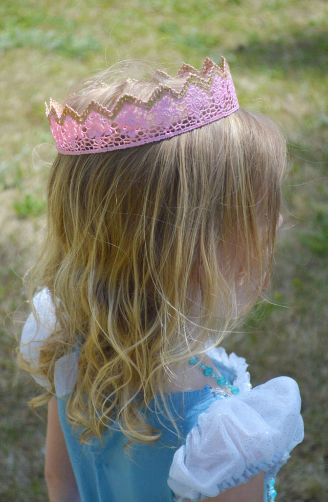 Homemade Mod Podge lace princess crowns