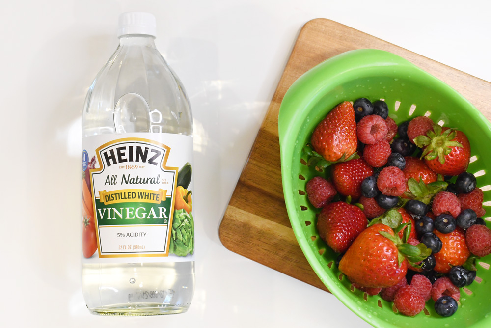 Homemade vinegar fruit wash for berries