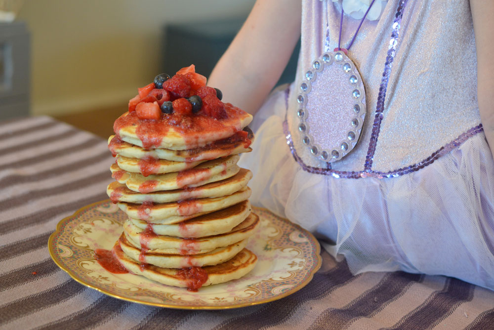 Disney's Sofia the First amulet and goldenberry pancakes