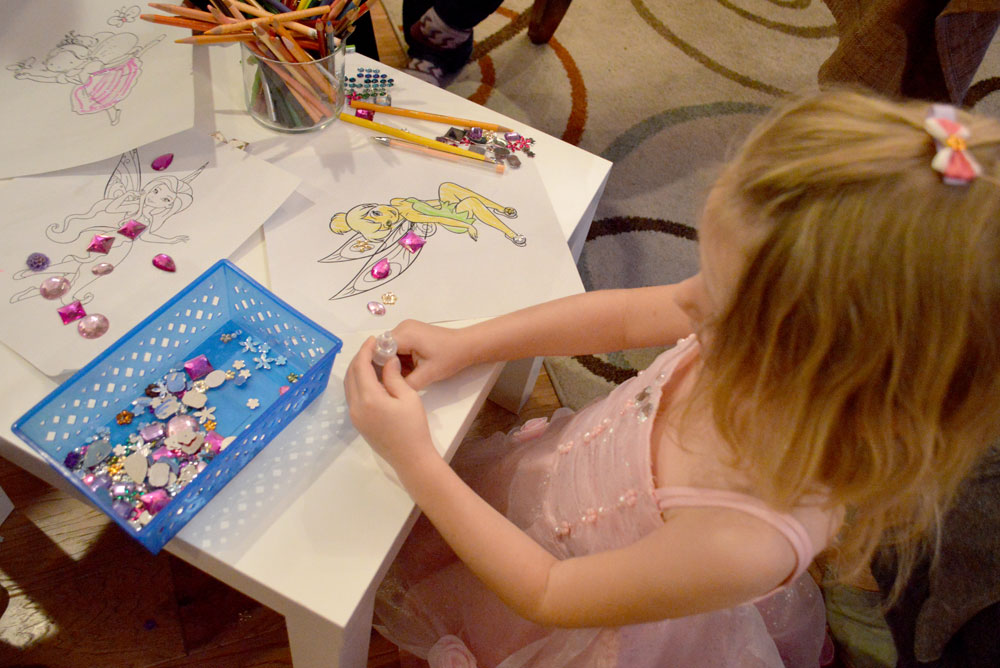 fairy coloring pages and rhinestone craft
