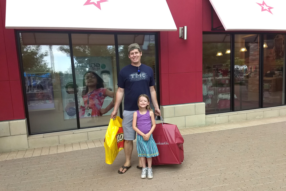American Girl store visit with daddy
