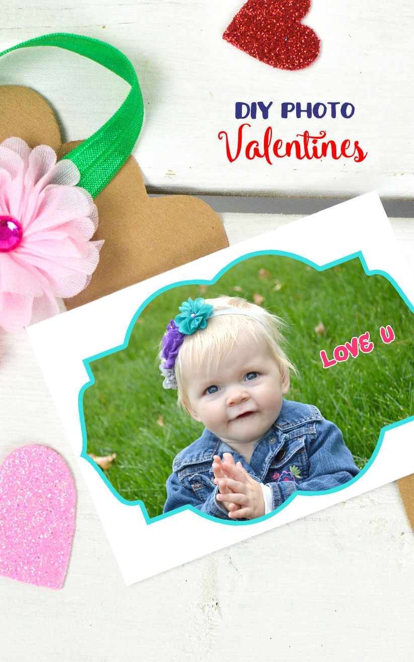 Homemade kids photo valentines for girls and free printables