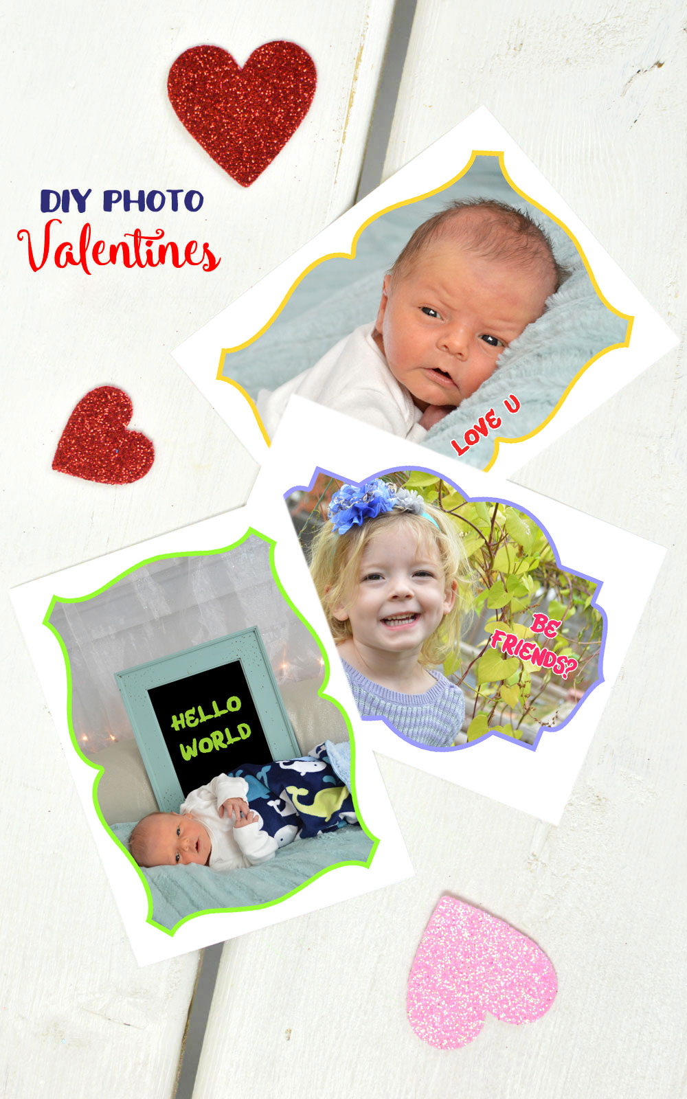 DIY kids photo valentines and free printables