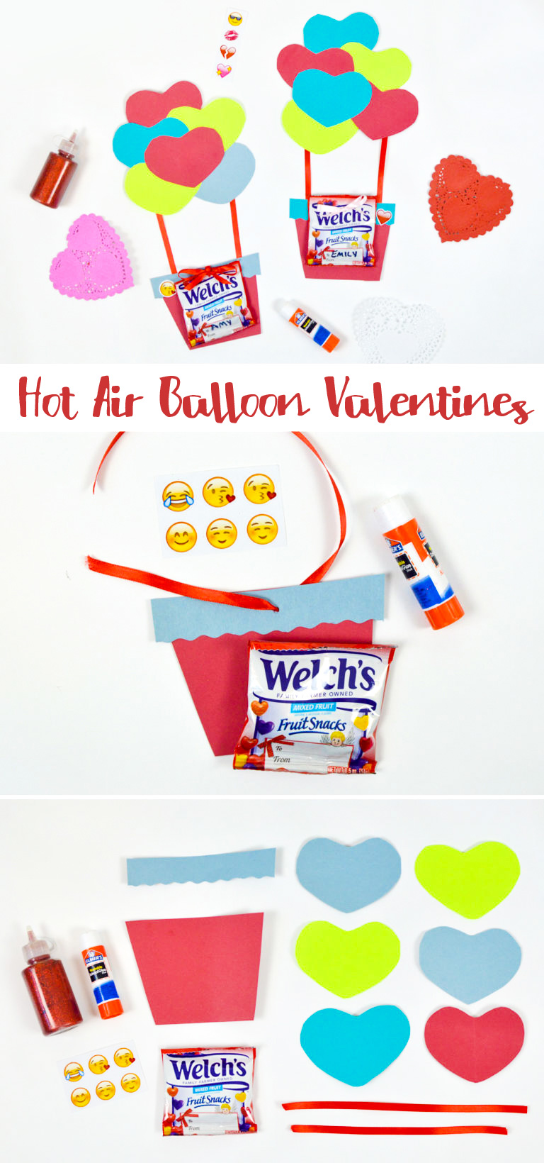 Creative hot air balloon kids valentine craft