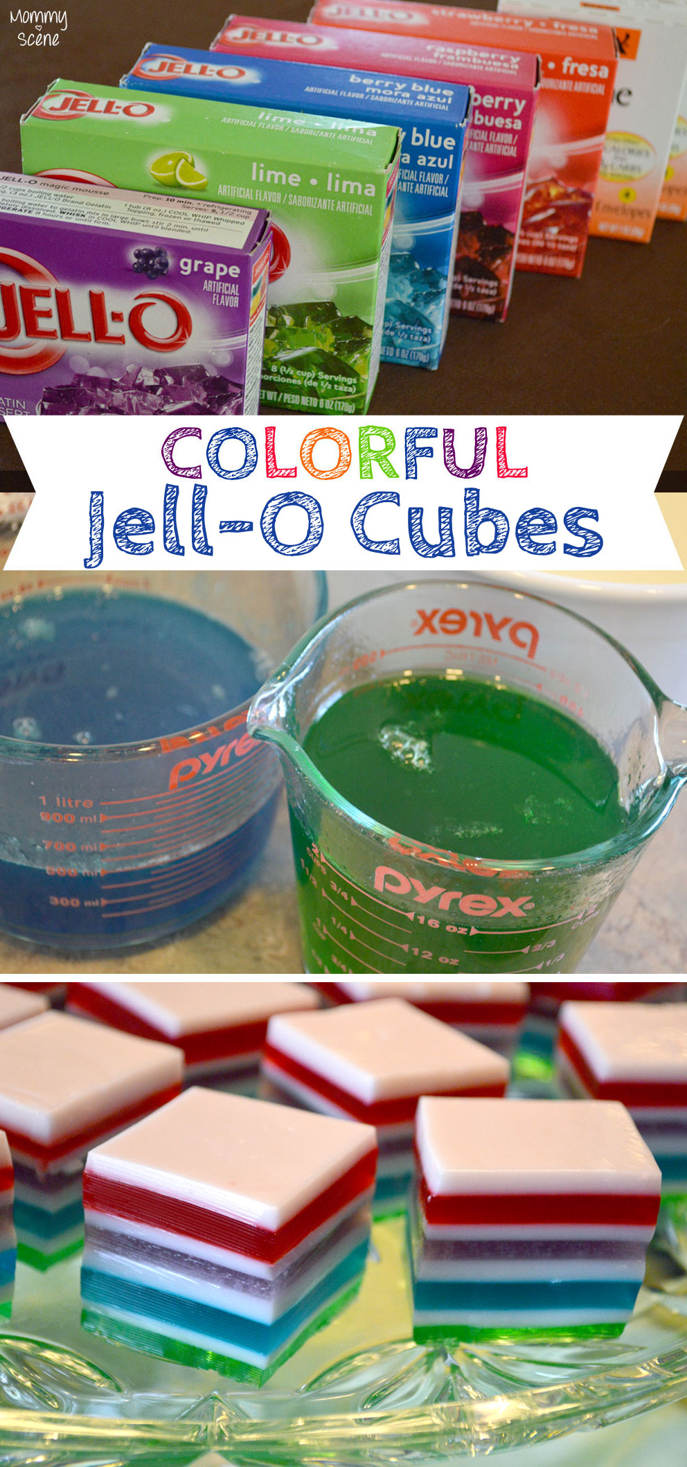 Kid's St. Patrick's Day Shamrock Party Ideas and DIY Rainbow Jell-O Cubes
