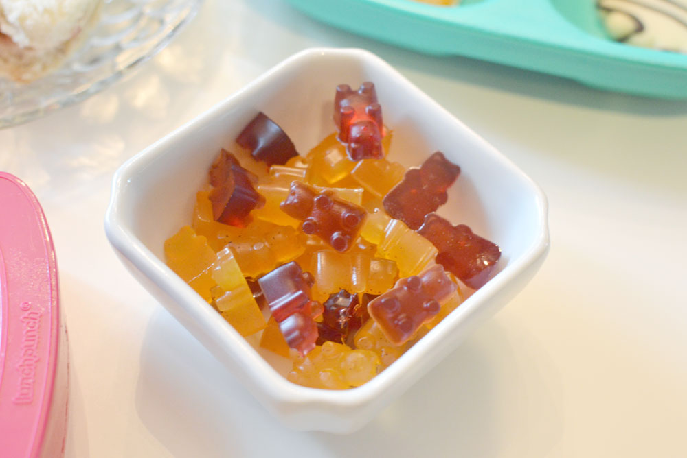Homemade healthy citrus and cranberry gummy bears