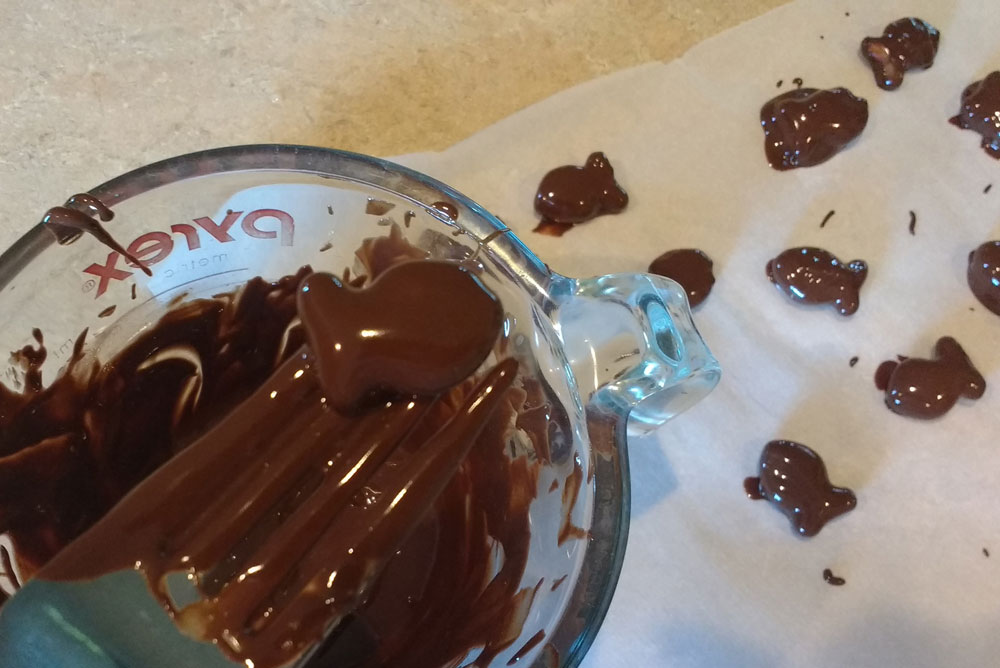 Dip goldfish crackers in melted chocolate - Mommy Scene