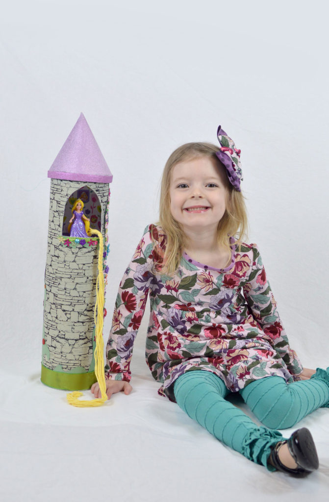 Easy homemade Rapunzel Princess Tower from recycled food containers - Mommy Scene