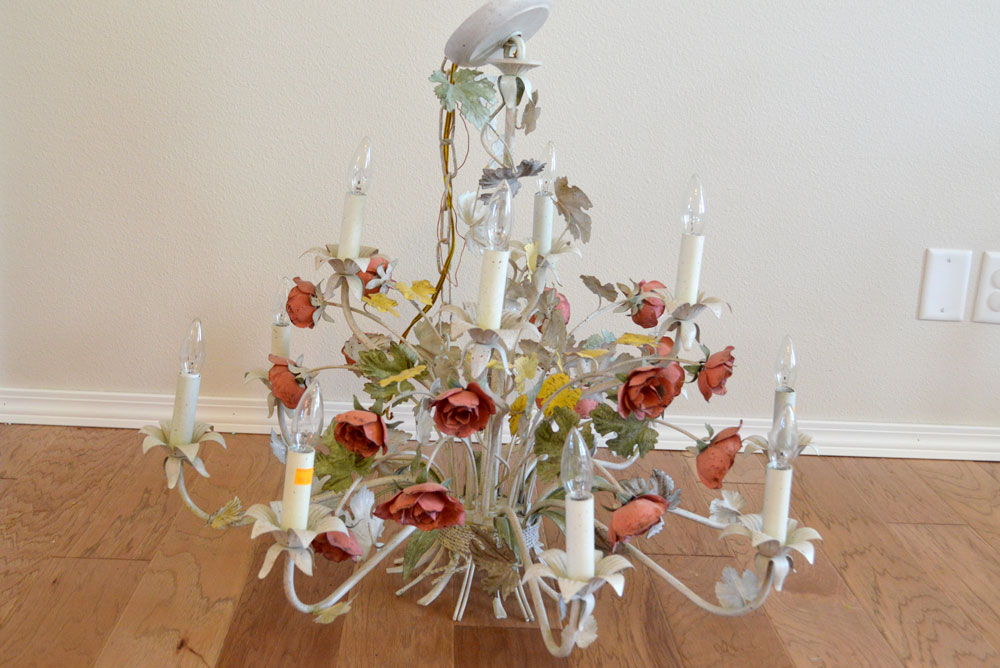 Old rose chandelier, repurposed with a coat of spray paint - Mommy Scene