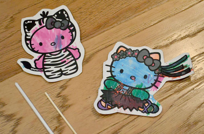DIY Paper Hello Kitty Character Puppets - Mommy Scene