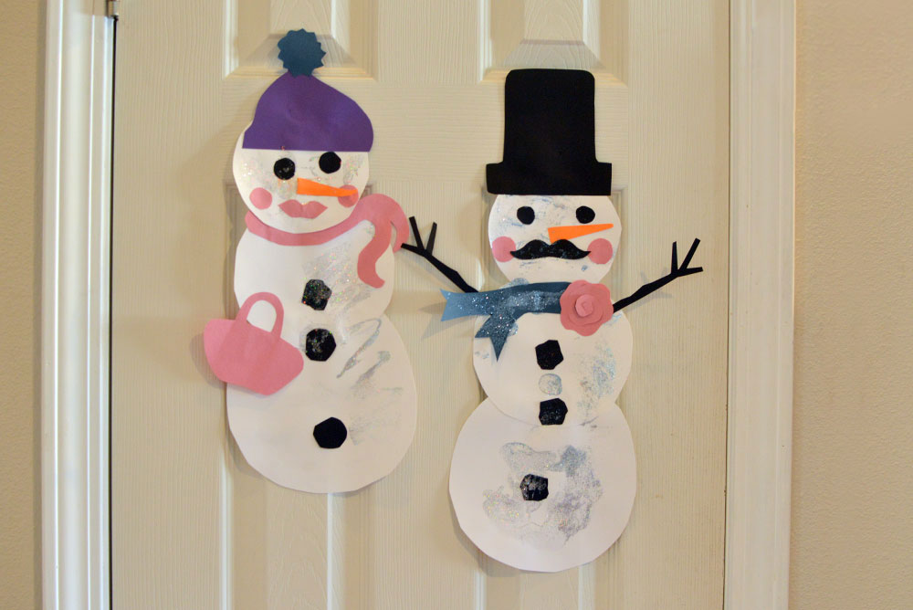 Snowman paper art kids craft - Mommy Scene