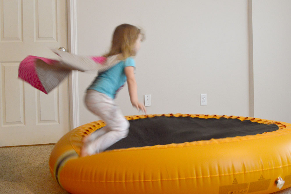 Inflatable trampoline from The Shrunks - Mommy Scene review