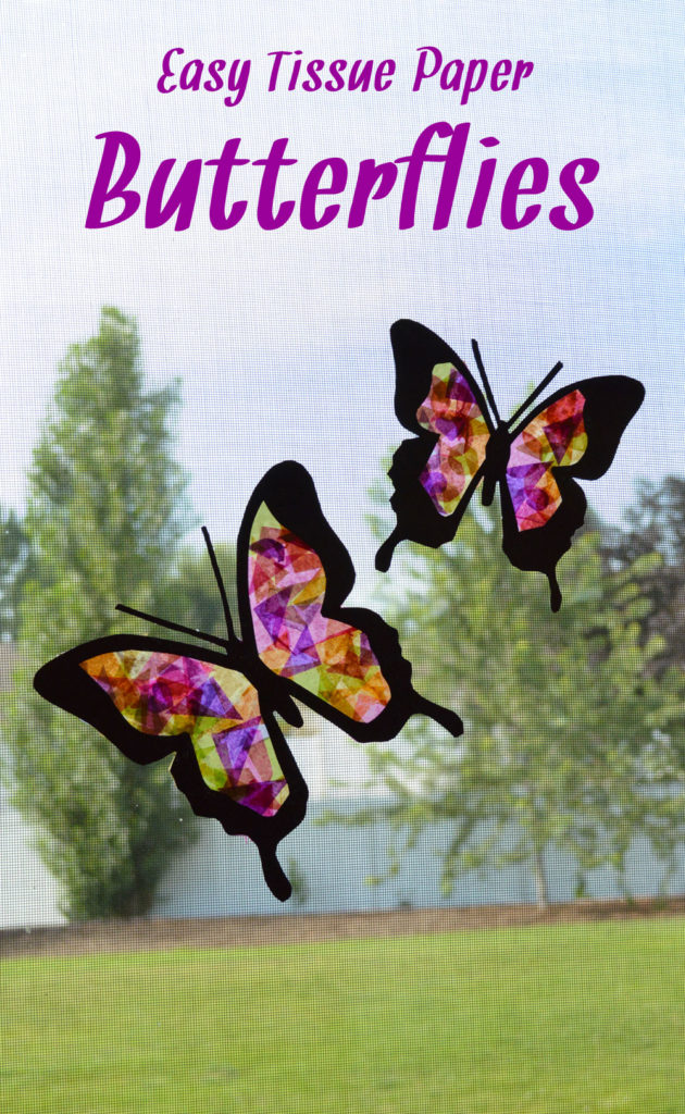 Beautiful tissue paper butterfly suncatchers - Mommy Scene