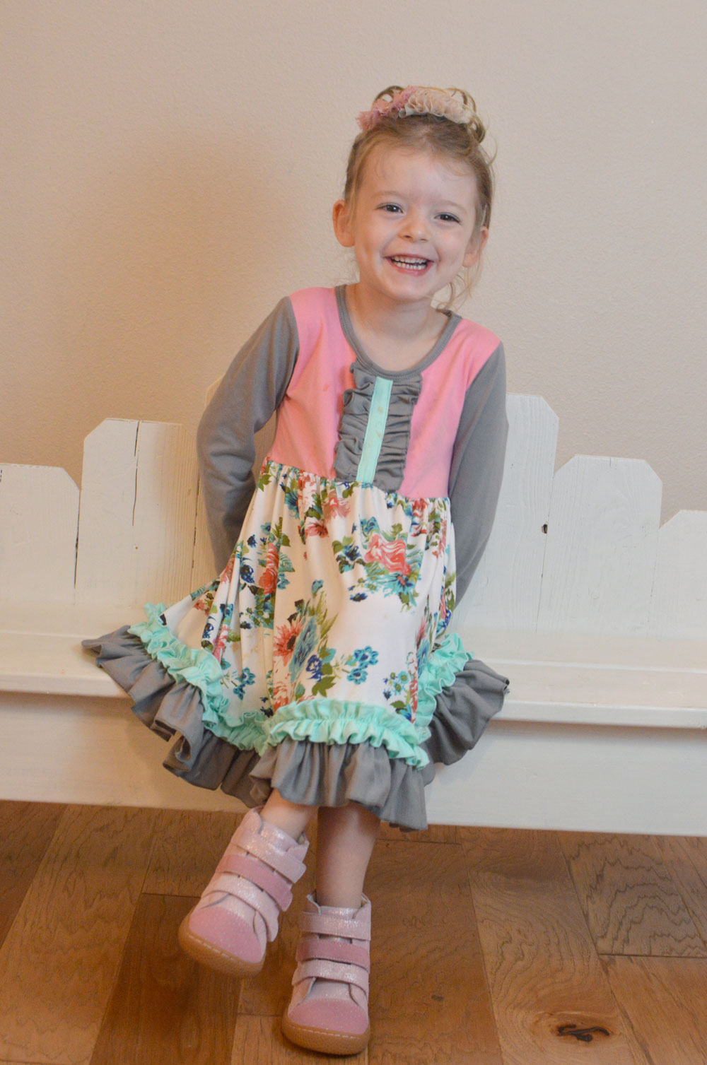 Livie and Luca Girls Sparkle high top shoes and Screaming Owl dress - Mommy Scene review