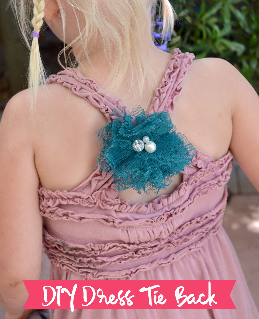 DIY Dress Tie Back with a hair band - Mommy Scene