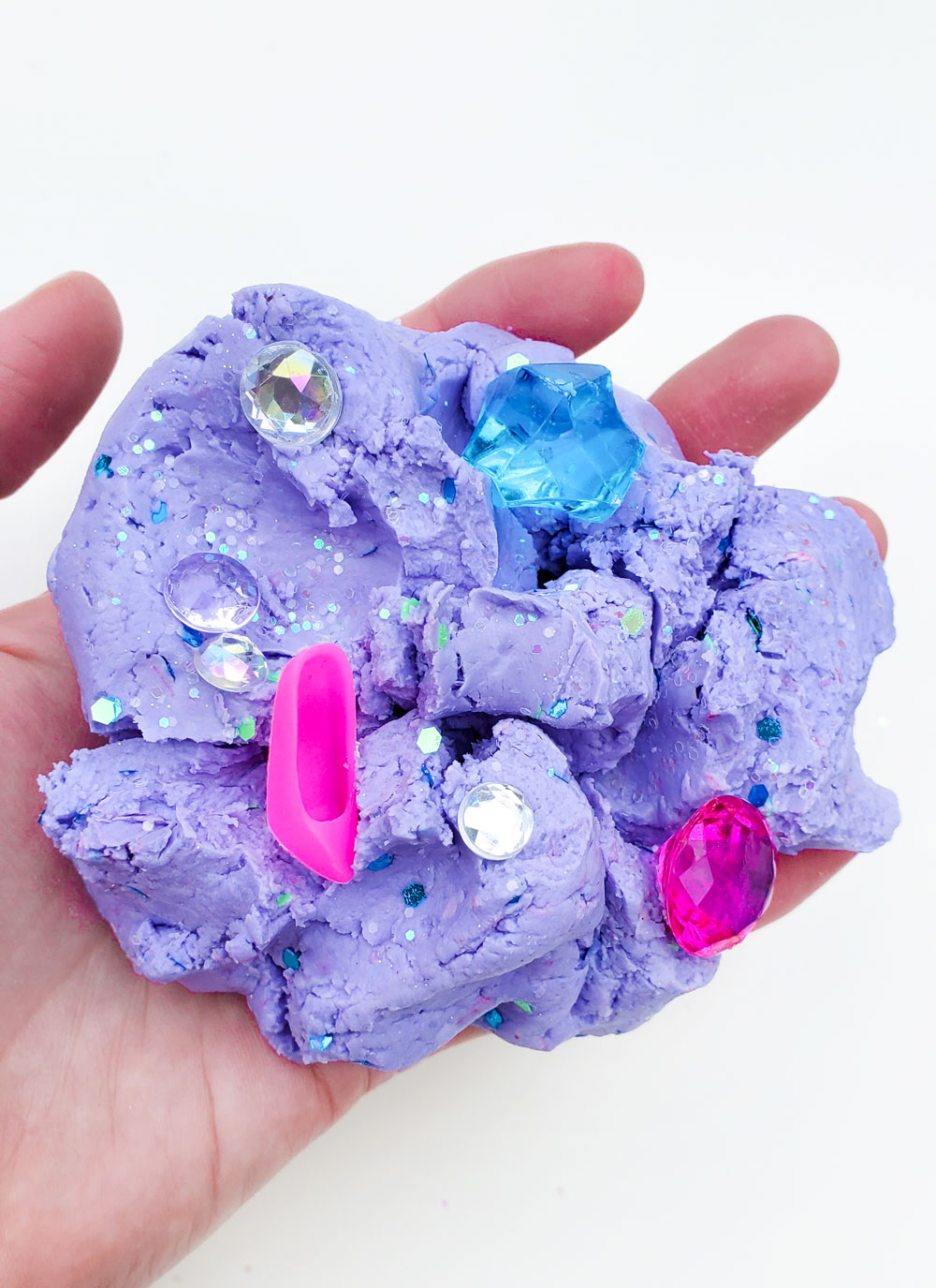 Mix tiny treasures into your DIY sensory cloud dough