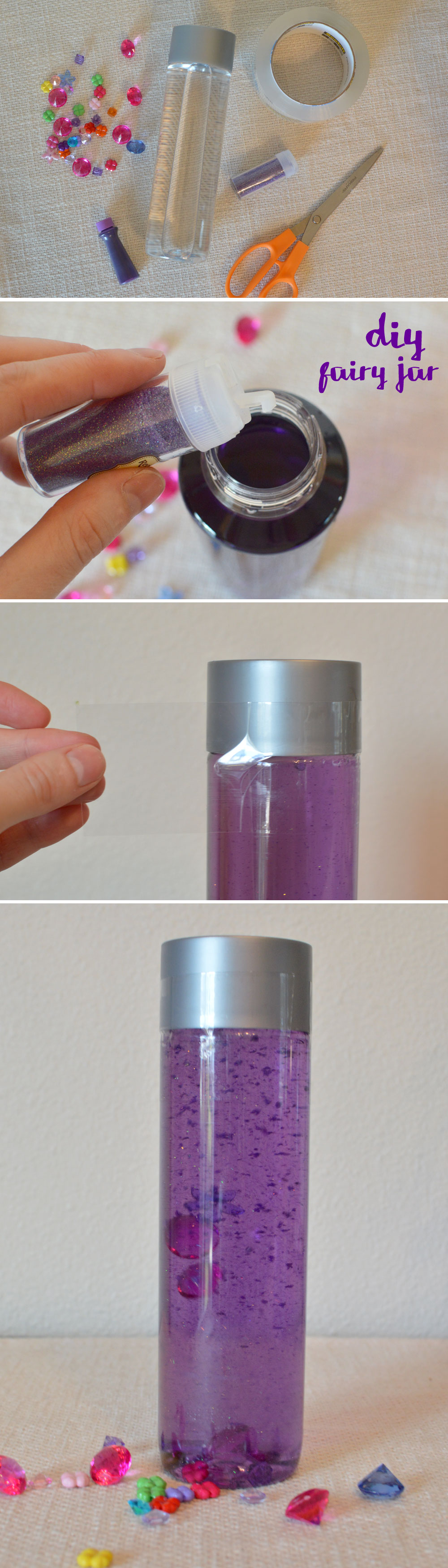 DIY Fairy Glitter Jars with VOSS Water Bottle - Mommy Scene