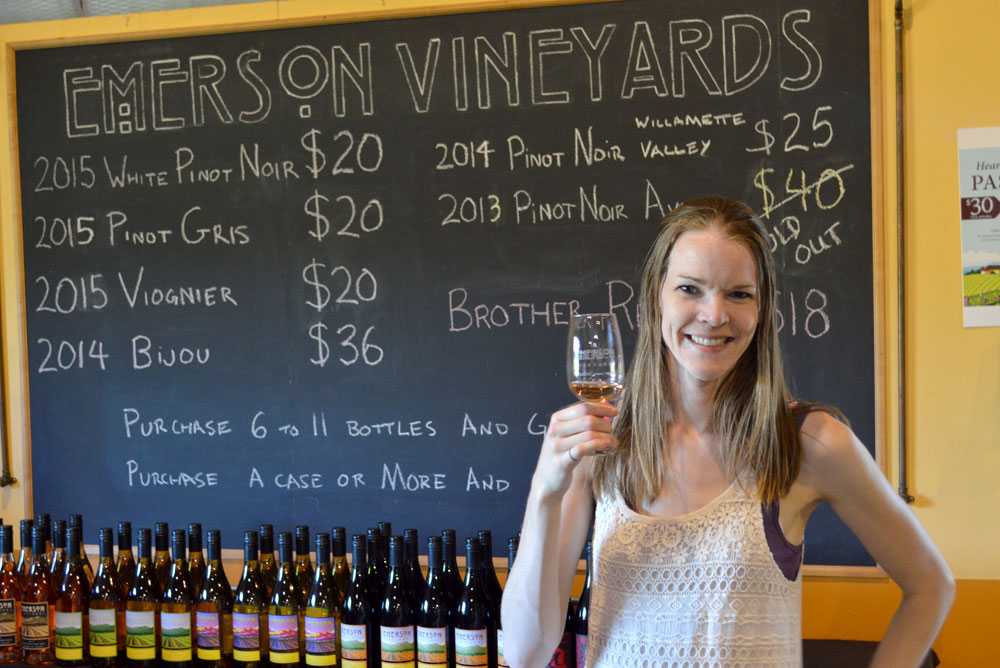 Emerson Vineyards wine tasting in Oregon - Harvest Host RV Family Trip