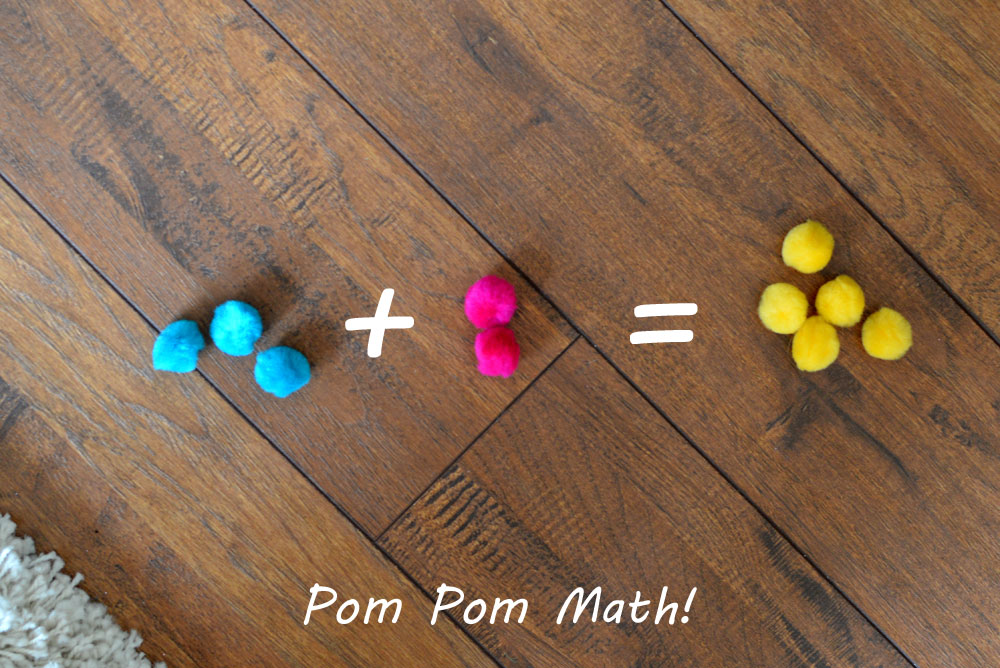Counting and Math with Pom Poms preschool activity - Mommy Scene