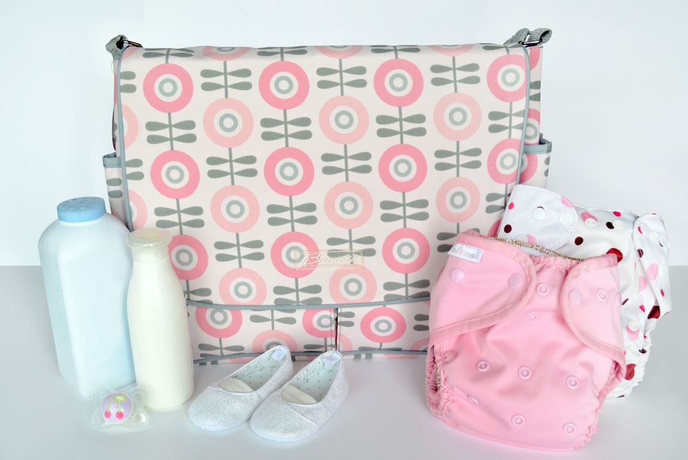 The Bumble Collection floral diaper bag for baby girls