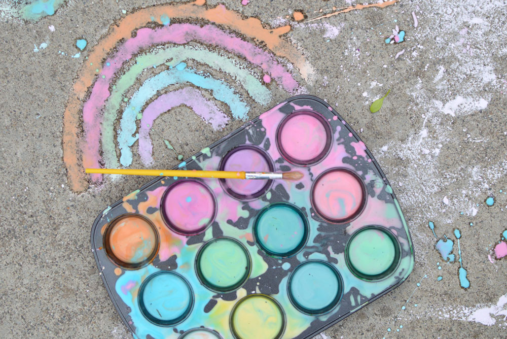 Easy homemade sidewalk chalk paint