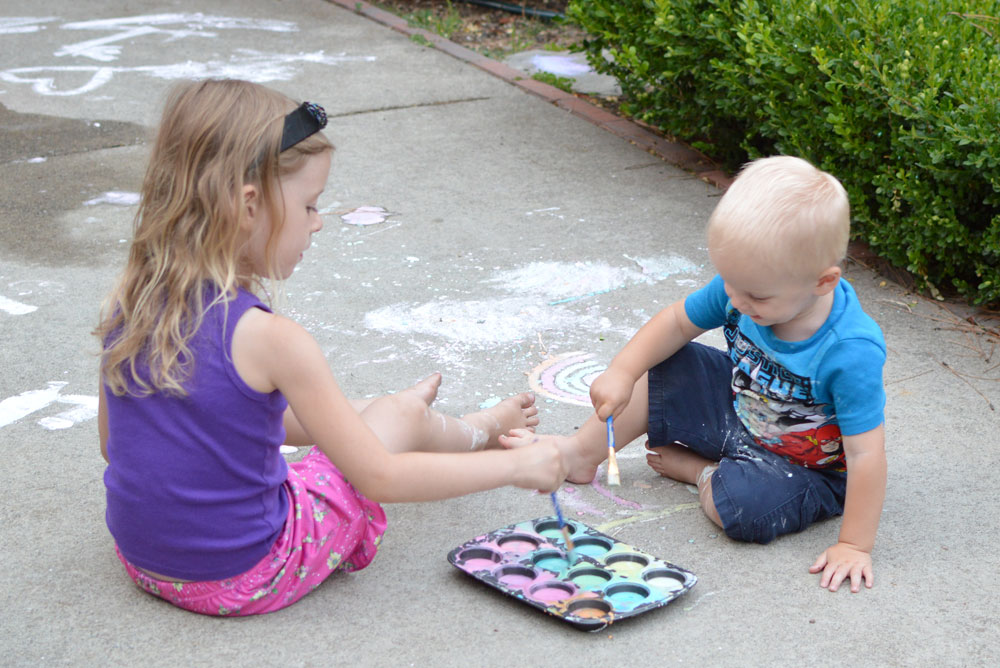 DIY sidewalk chalk paint
