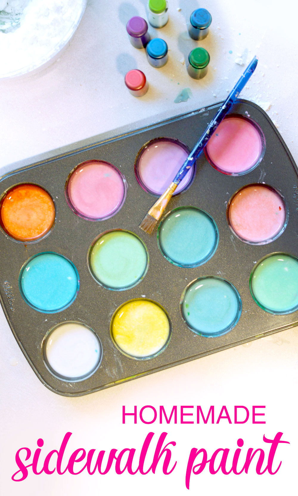 Easy homemade sidewalk chalk paint for kids