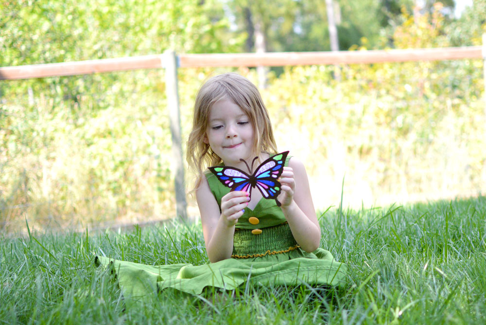 Easy kids craft tissue paper butterfly sun catchers