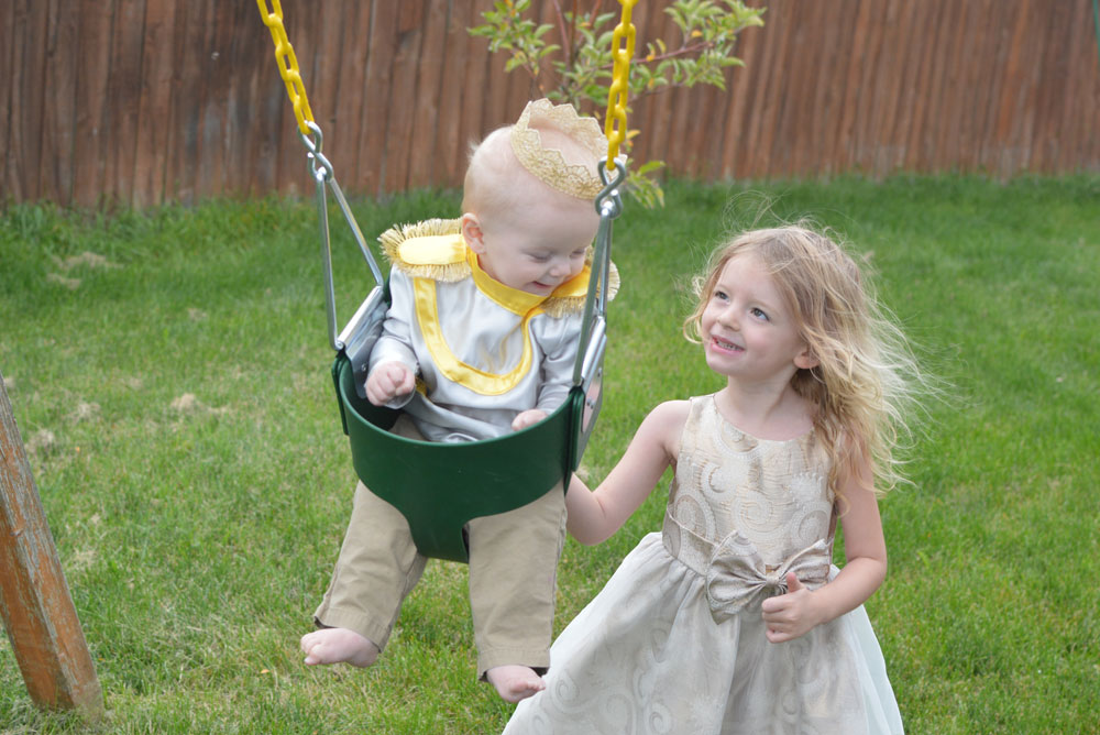 DIY Prince Charming Toddler Halloween Costume and Just Unique Boutique Girl's Dress