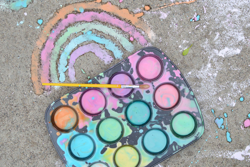 homemade sidewalk chalk paint kids art