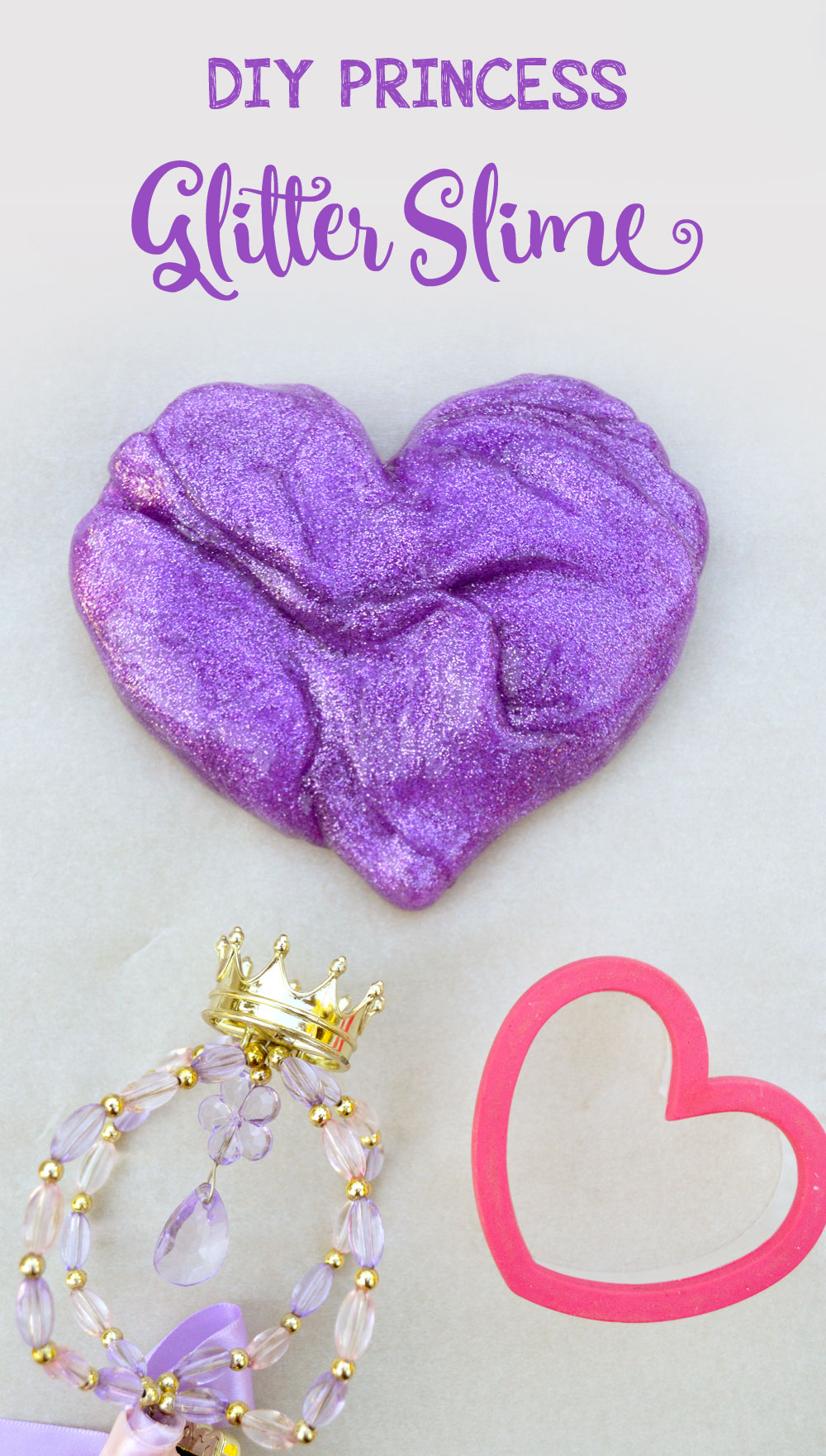 Homemade glitter slime for kids with no borax
