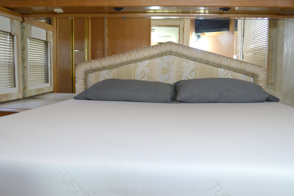 The Tuft & Needle mattress fits perfectly in our RV for family travel