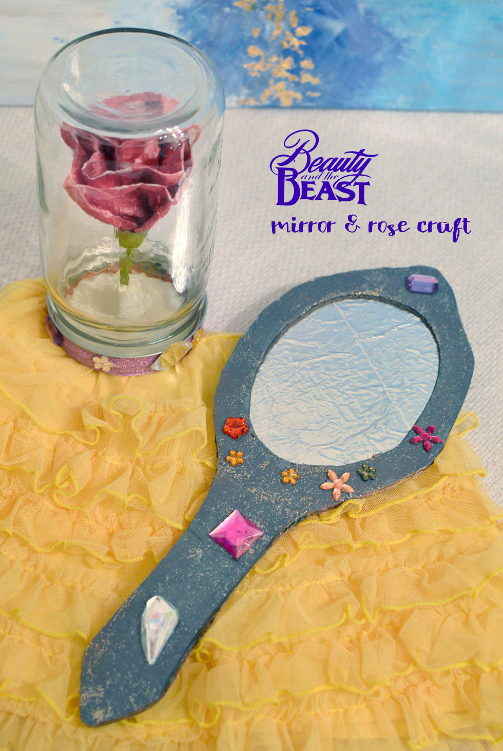 Beauty and the Beast magic mirror and enchanted rose craft - Mommy Scene