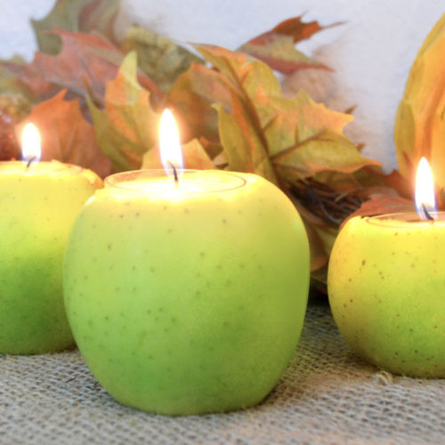 Cute and easy do it yourself carved apple candles