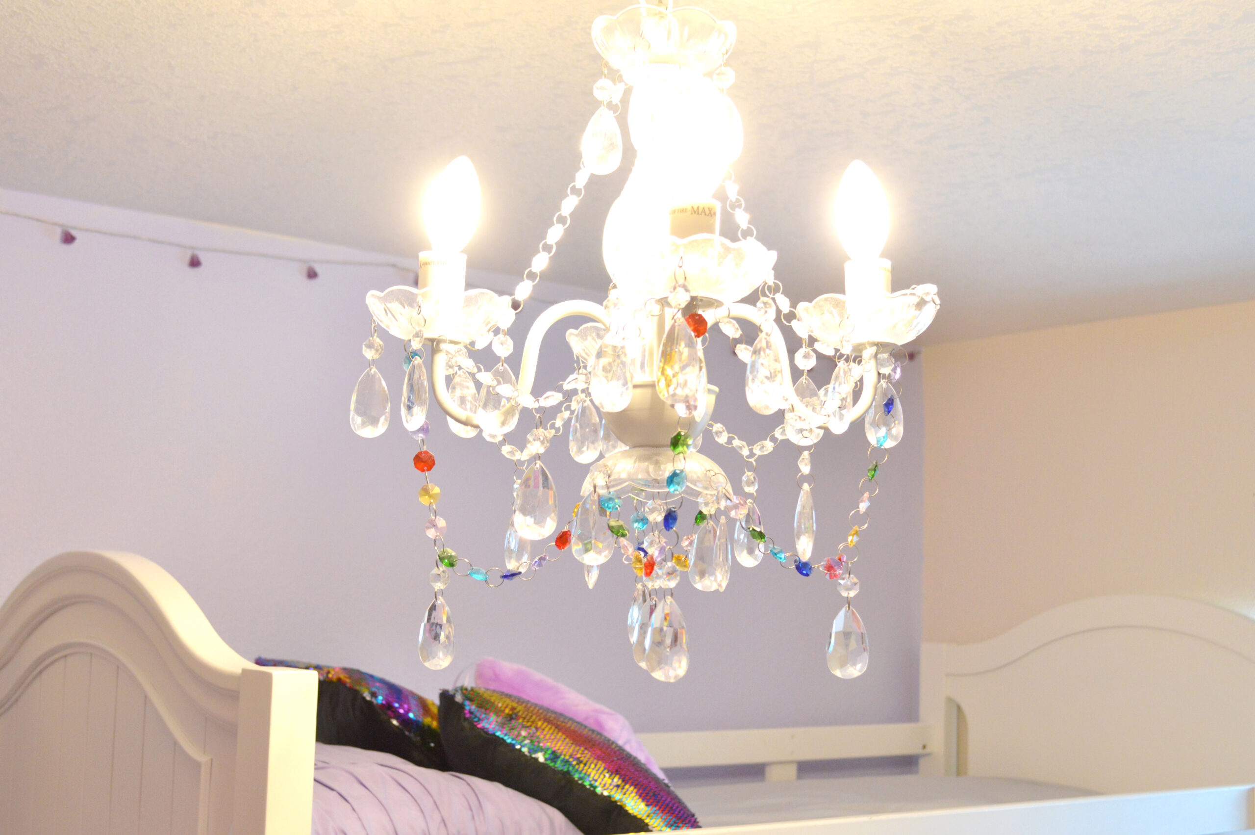 Cute kids bedroom colorful chandelier light