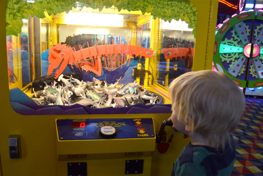 Tukwila Family Fun Center dinosaur arcade game
