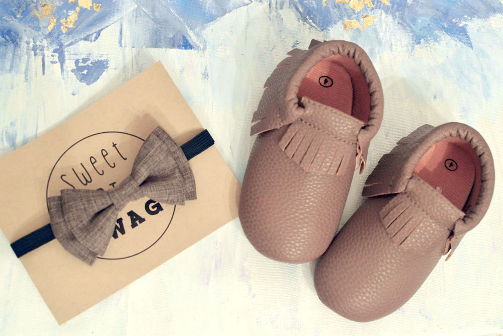 Sweet N Swag review baby bow tie and moccasins