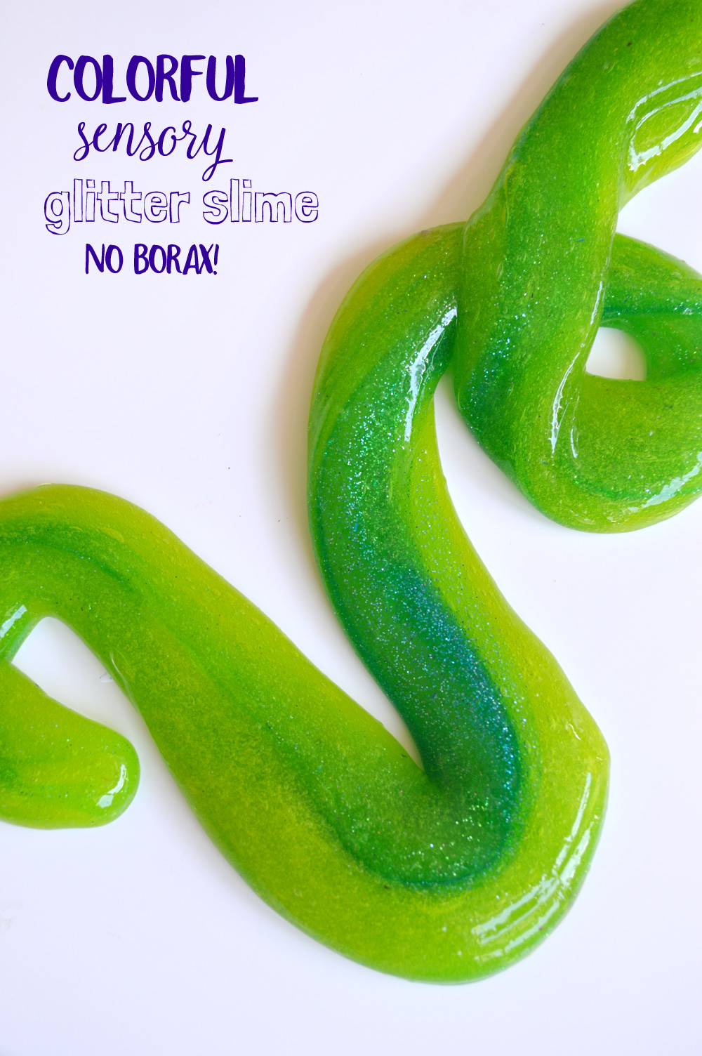 DIY neon green slime sensory activity