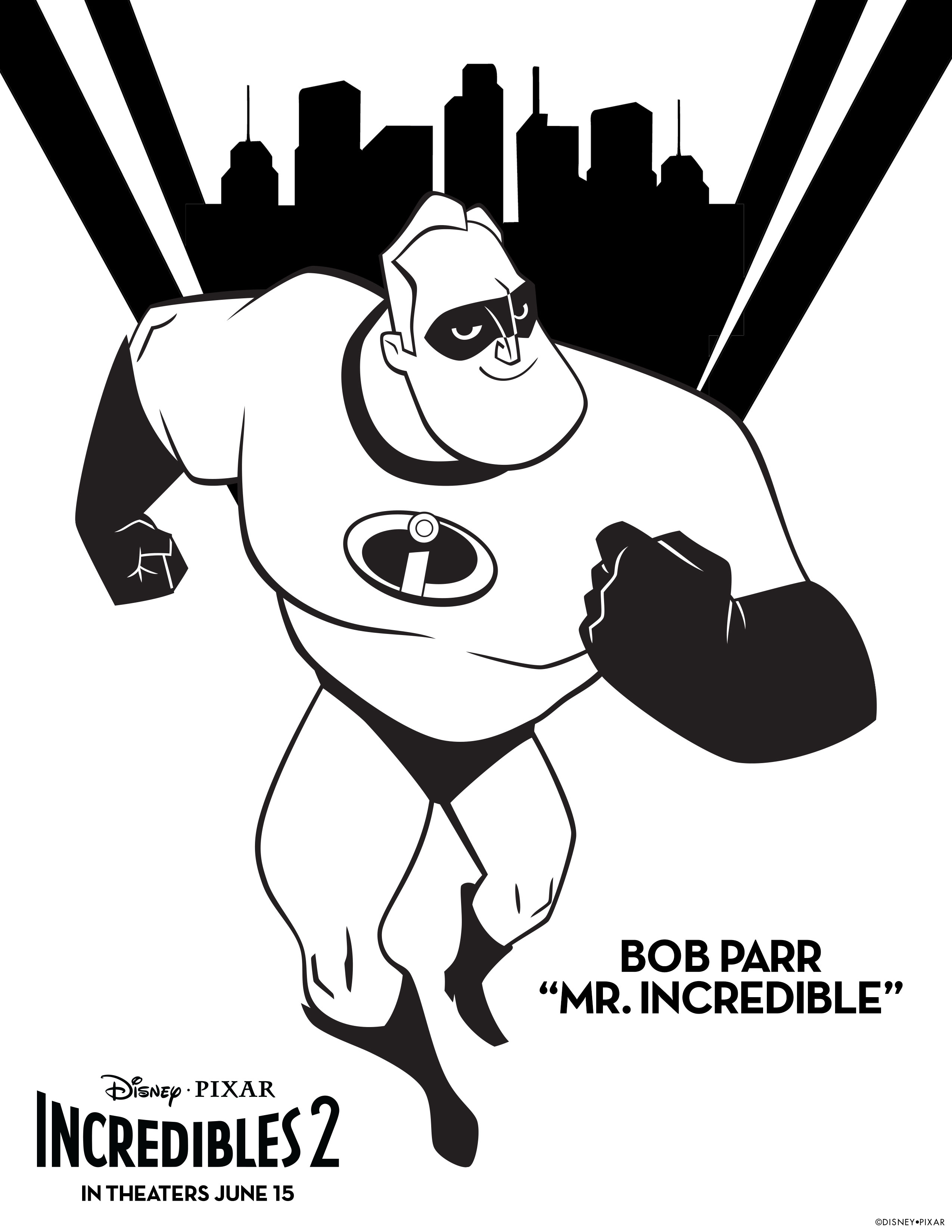 Incredibles 2 movie coloring page Mr Incredible