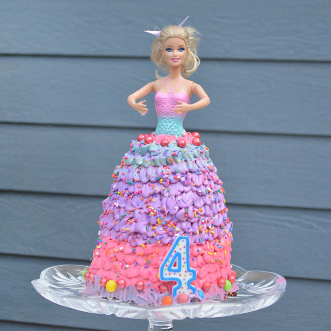 How to Make a Princess Doll Birthday Cake
