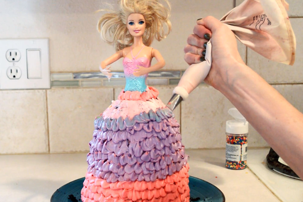Easy DIY princess doll birthday cake