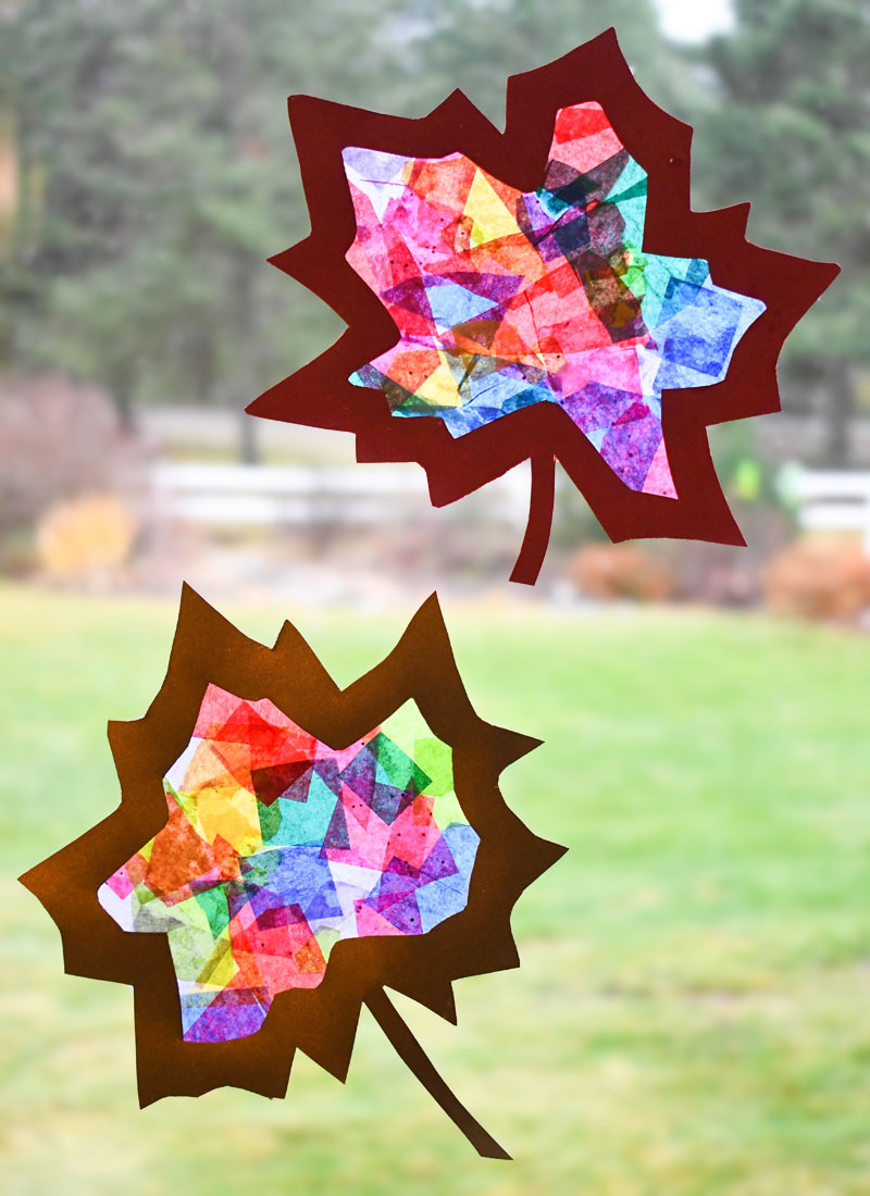 Stained glass craft fall kids activity