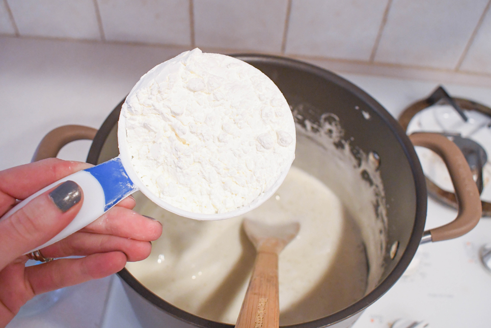 DIY edible marshmallow play dough with cornstarch and flour