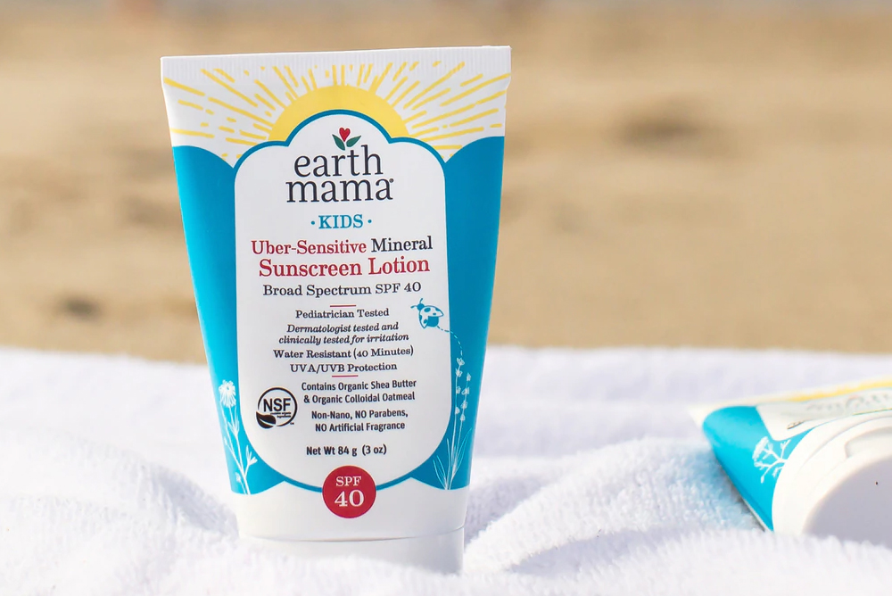 Earth Mama Organics Kids Uber-Sensitive Mineral Sunscreen Lotion SPF 40